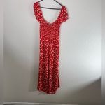 Faithfull the Brand  Red Floral Puff Sleeve Jumpsuit Size 4 Photo 3