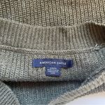 American Eagle Olive Green Button Shoulder Boatneck Sweater Photo 7