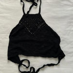 Black crochet halter top Size XS Photo 0