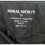 Moral Society Women 1X Pull Up Black Leggings Athleisure Activewear Sporty Relax Photo 2