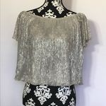 ZARA Silver short sleeve party crop top Photo 1
