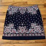 Talbots Navy and Red Bandana Patterned Skirt 12P Photo 1