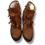 Freebird Booties Women's Size 8 Brown Suede Fringe Western Heeled Belle Style Brown Photo 1