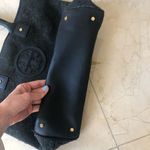 Tory Burch Dark Gray Wool Tote Bag Photo 2