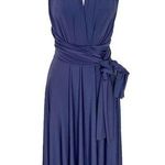 Dessy Collection Twist Wrap Dress With Chiffon Overskirt Convertible Infinity Purple Photo 0