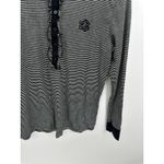 Ralph Lauren Lauren  Black White Striped Ruffled Pajama Set Long Sleeve Pants S Photo 5