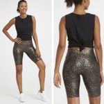 Spanx ‎ Faux Leather Leopard Print Bike Shorts Size Small Athletic Athleisure Photo 1