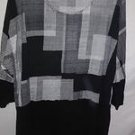 Calvin Klein  L Shade Block Dots Zipper Sleeve Top in Black White Gray Workwear Photo 0
