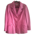 Nordstrom  Pink Lambskin Leather Buttery SOFT Blazer Coat Size Petite Large Photo 0