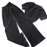 Two Piece Set Crop Top Flare Pants High Waisted High Rise Wide Leg Cropped Tee Shirt T Photo 7