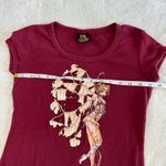 VTG Y2K Doe Mighty Fine Baby Tee Shirt Womens S Fairy Graphic Red Gothic Grunge Photo 5