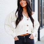 South Boutique Sweater Cardigan White Size L Photo 0