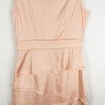 Antonio Melani  Sz 8 Dress Shift Peach Orange Pleated Lined V Neck Sleeveless 713 Photo 1