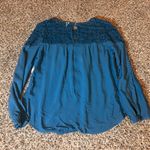 Old Navy Teal Lace Top Long Sleeve Blouse Casual Flowy Boho Small Photo 5