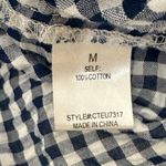 Elodie  Womens M Blue 100% Cotton Gingham Off Shoulder Blouse Country Cottagecore Photo 4
