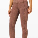 Lululemon Fast and Free Tight Leggings Side Pockets Ice Dye Wash Brown Earth 25” Photo 15