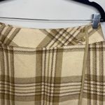 Liz Claiborne Tan Cream Neutral Plaid Wool Wrap Skirt Size 10 Window Pane Plaid Photo 1