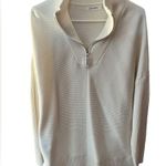 ANRABESS White Sweaters for Women Trendy Oversized Quarter Zip V Neck Size XL Photo 2
