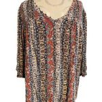 Dress Barn  Floral Print V-Neck 3/4 Blouse Size 1X Photo 0