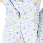 J.Crew -  gingham lime cotton pajama‎ set long sleeve top and short size XXS Photo 4