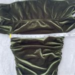 Majorelle  by Revolve Green Velvet Off Shoulder Long Sleeve Ruched Bodysuit XS Photo 3