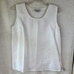 Caroline Rose 100% Linen Sleeveless White Blouse Size XS Made in USA Photo 0