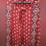 Patrons of Peace Red Patterned Sleeveless Top Photo 2