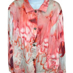 Chico's Chico‘s size 12 large pink tan long sleeve lightweight jacket Photo 0