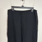 Soft Surroundings  Wide Leg Silk Black floral colorful Embroidery Pants size M Photo 2