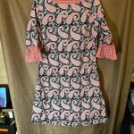 Gretchen Scott  Tunic Top Womens Small Multicolor Paisley Print Flare Sleeves Photo 6