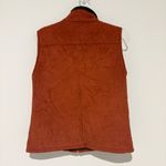 Wooly Bully Velvet Suede Quilted Full Zip Vest faux fur trim orange size small Photo 1