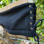 l*space L* Black Bandeau. Ribbed Lace up Bikini Top Size XS. NWOT ♡ Photo 1