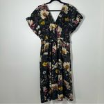Anthropologie V-Neck Zip-Front Smocked Floral Midi Dress Size M NWT Photo 3