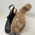 Madewell Black Marie Leather Open Toe Wood Heel Sandals Women Size 10 Slingback Photo 4