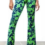 ZARA NWT  Blue/Green Patterned
Jacquard Pull On Flare Trousers
Pants Sz Medium Photo 0