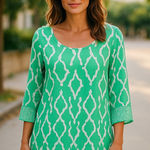 Peaches N Cream‎ Womens Dress Size Small Green Gray Lined Knit Lining Shift Photo 0