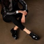 Thursday Renegade Shoes Womens 10 Black Leather Lug Oxford Derby Plain Toe Photo 8