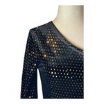 H:ours Black And Gold Sequins Velvet One Shoulder Karly Bodysuit Size S Photo 3