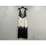 ZARA  Black White Satin Effect Maxi Long Dress Medium M NEW Photo 3