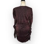 WAYF  x Emma Rose Corvette Ruched Minidress Women's Med Black Metallic V-Neck Photo 4