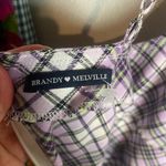 Brandy Melville Colleen Plaid Mini Dress Purple Tie Back Academia Preppy Argyle Photo 6