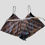 Coveted Clothing Colorful Women's Geometric Sleeveless Blouse Layered Hem Chic Top • Size Medium Photo 7