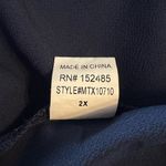 Full Moon Cheryl Maternity Tie Front Blouse in Navy size 2X Laser Cut Out Floral Blue Photo 11