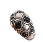 John Hardy Sterling Silver 925 Naga Lava Black Sapphire Dome Ring Cocktail .925 Photo 13
