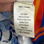 Ecru  Womens Small‎ Button Down Shirt Colorful Tropical Bird Floral Print Photo 7