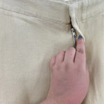 ZARA Pants Full Length Turn Up Baggy Wide Leg Butter Yellow Trouser Size Large Photo 3