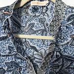 Tory Burch blue paisley print Vneck quarter sleeve Tunic top Photo 1