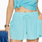 Ramy Brook Austin Blue Shorts Pleated Slinky Weave- Size XS Photo 0