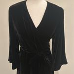 Eileen Fisher NWT Petite Washable Black Velvet Wrap Dress Sz MP Photo 5