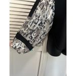 Andree by Unit Andree' By Unit Black/Gray Waffle Knit‎ Long Chiffon Snake Sleeves Blouse Size M Photo 3